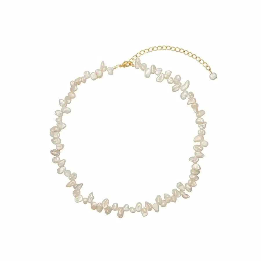 Vacation Round Pearl Beaded Necklace - Diatoms