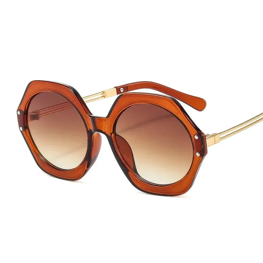 Diatoms Simple Style Solid Color Polygon Full Frame Women's Sunglasses - Diatoms