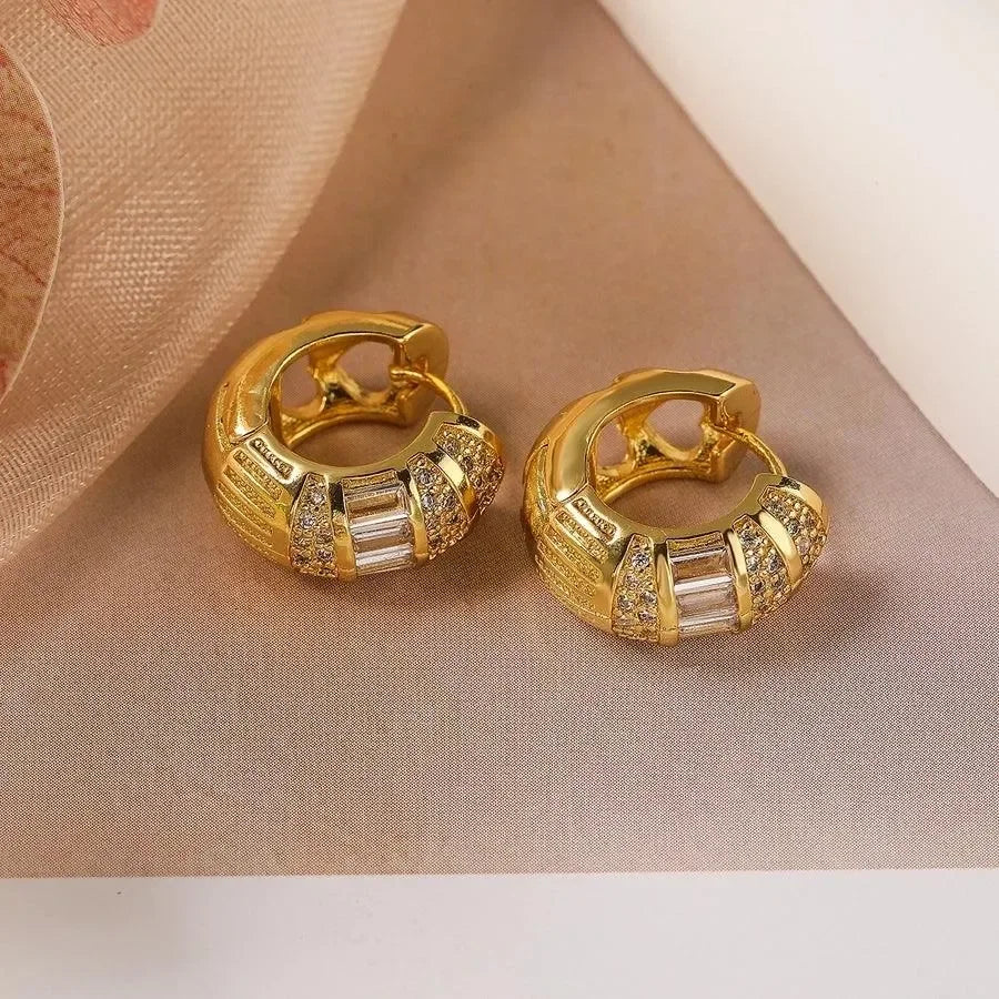 Commute Round Hoop Earrings - Diatoms