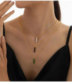 Dainty Drop Diamond Pendant Necklace - Diatoms