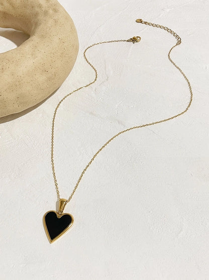 Black Heart Charm Necklace