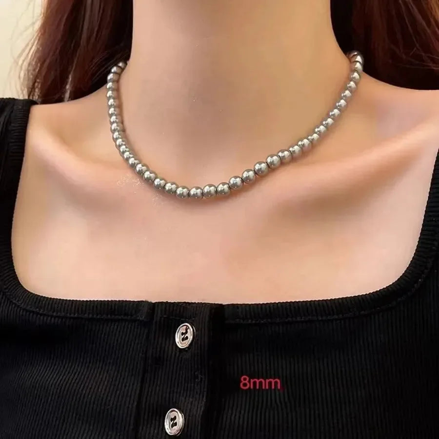 Luxy Silver Beaded Necklace - Diatoms