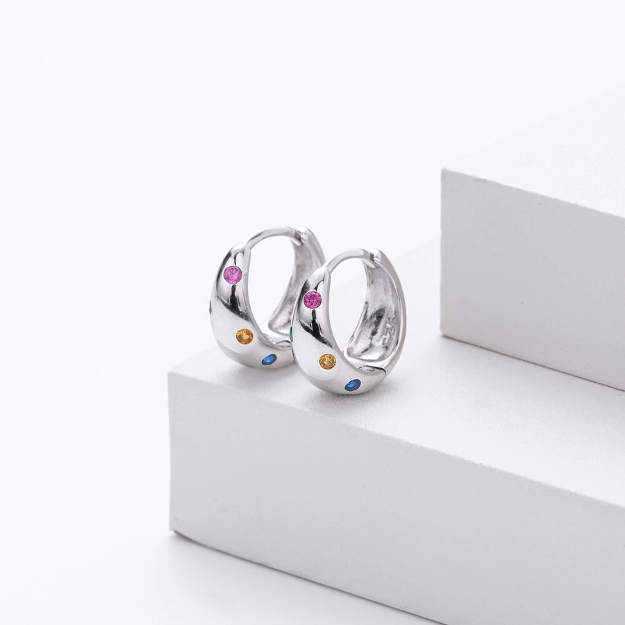 Dazzle Dreams Silver Hoop Earrings