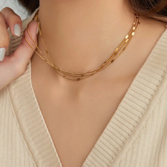 Luxy Triple Layered Chain Necklace