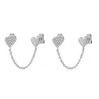 Cute French Style Heart Shape Dangling Earrings - Diatoms