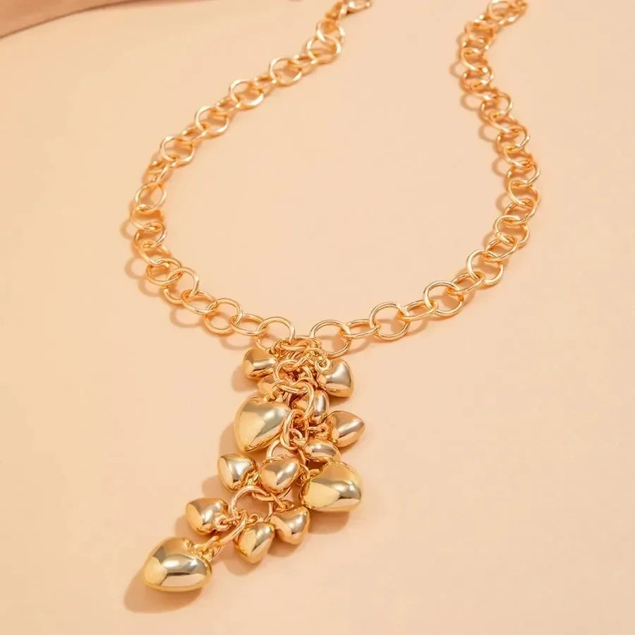 Exaggerated Classic Style Geometric Heart Necklace - Diatoms