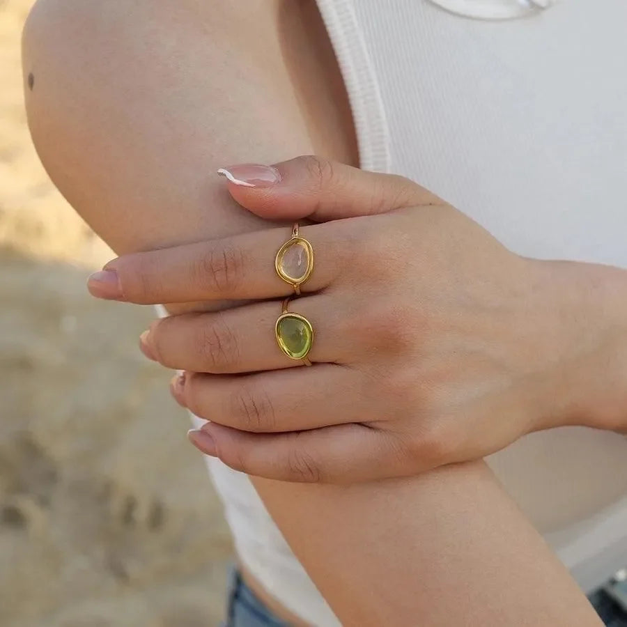 Charming Oval Rings - Diatoms
