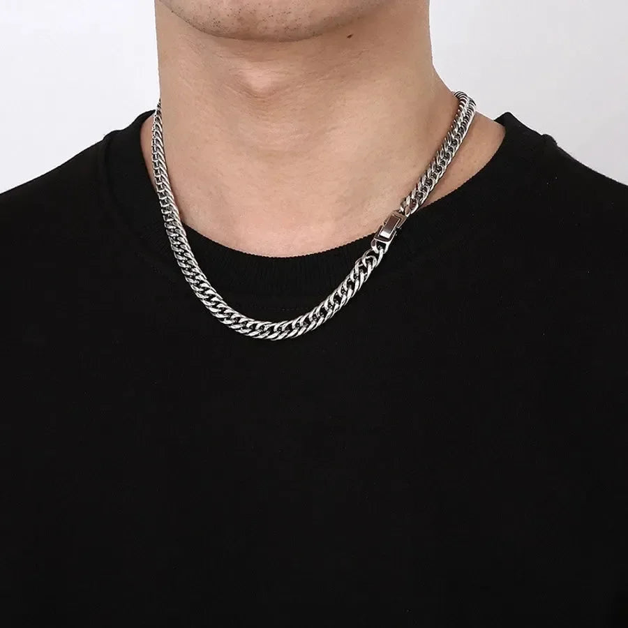 Simple Chain Men's Necklace - Diatoms