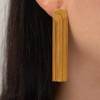 Celestial Tassel Drop Earrings - Diatoms