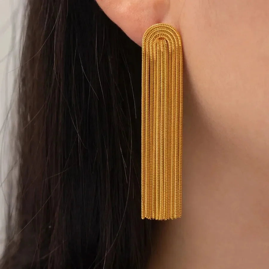 Celestial Tassel Drop Earrings - Diatoms