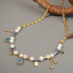 Freshwater Pearl Elegant Glam Beaded Necklace - Diatoms