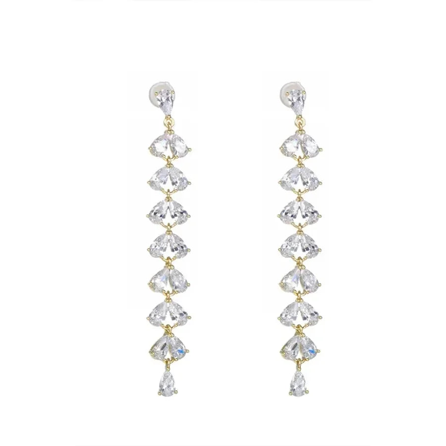 Geometric Tassel Gemstones Drop Earrings - Diatoms