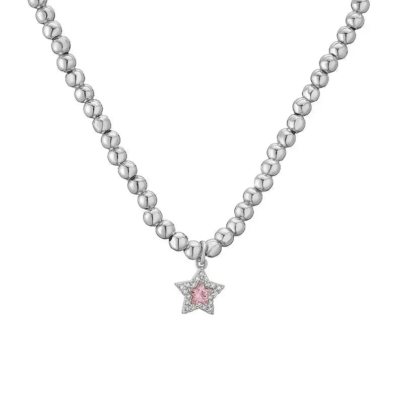 Diatoms Vacation Star Beaded Silver Necklace - Diatoms