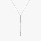Sterling Silver Inlay Geometric Long Necklace - Diatoms