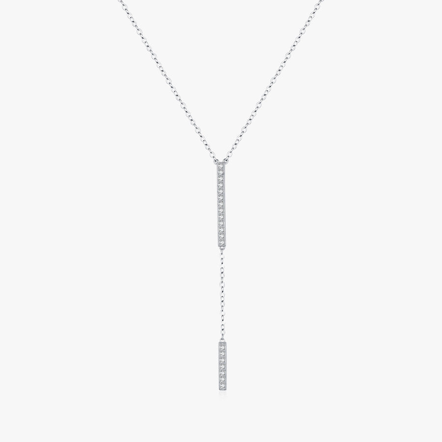 Sterling Silver Inlay Geometric Long Necklace