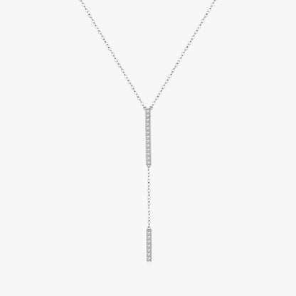 Sterling Silver Inlay Geometric Long Necklace