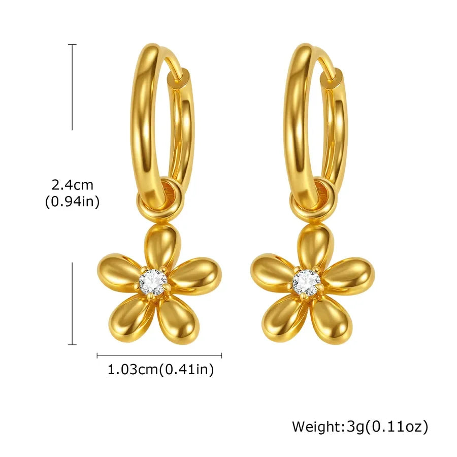 Artistic Flower Hoop Earrings - Diatoms