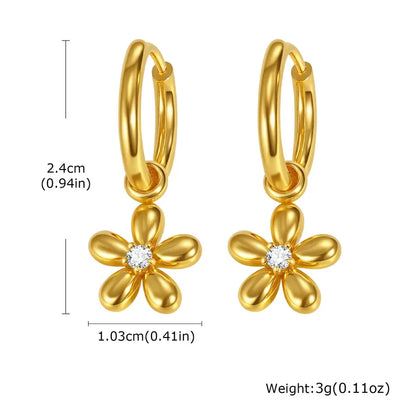 Artistic Flower Hoop Earrings - Diatoms