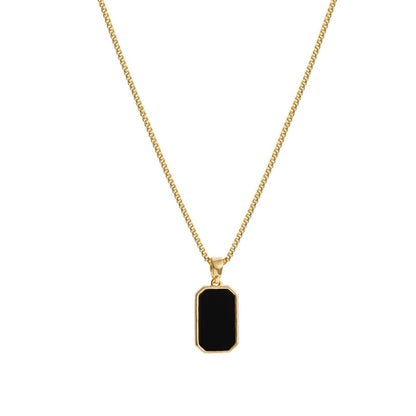 Black Enamel Gold Plated Necklace