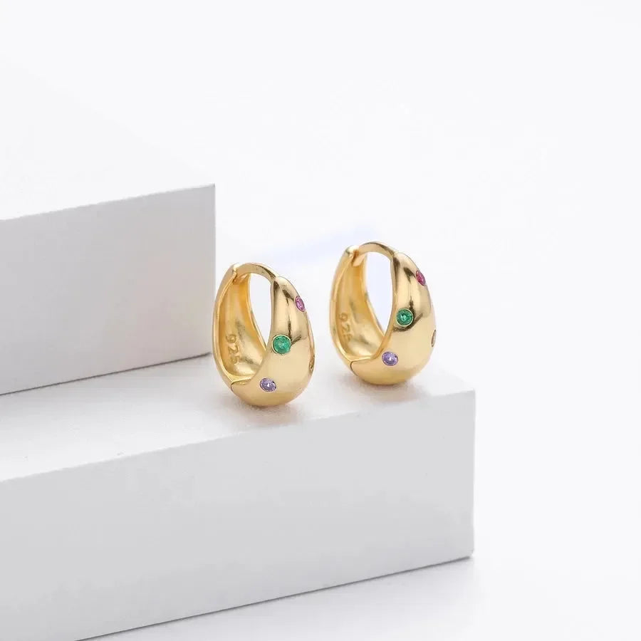 Dazzle Dreams Silver Hoop Earrings - Diatoms