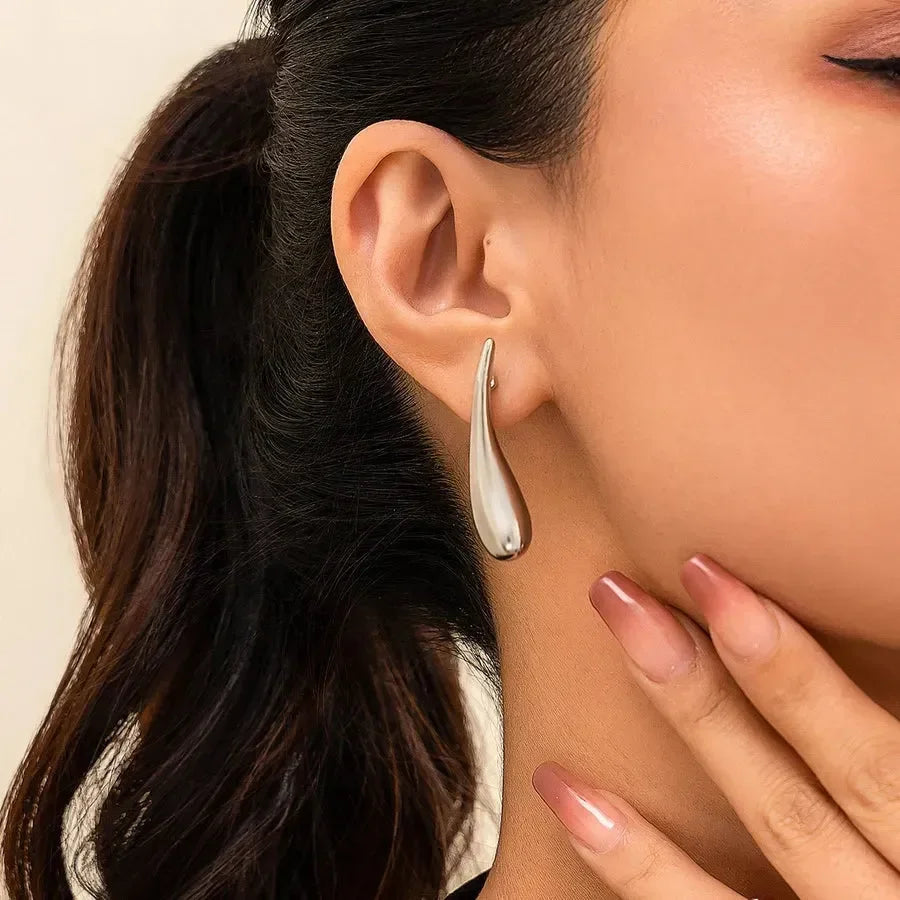 Luxy Long Teardrop Earrings - Diatoms