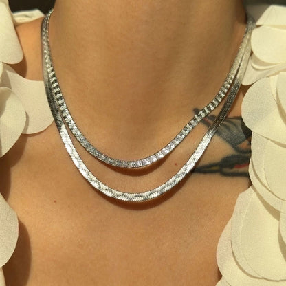 Classic Minimal Sleek Snake Chain Necklace