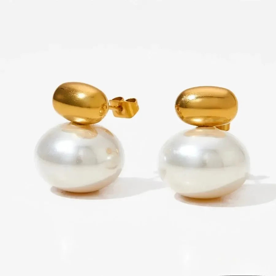 White Pearl Ear studs - Diatoms