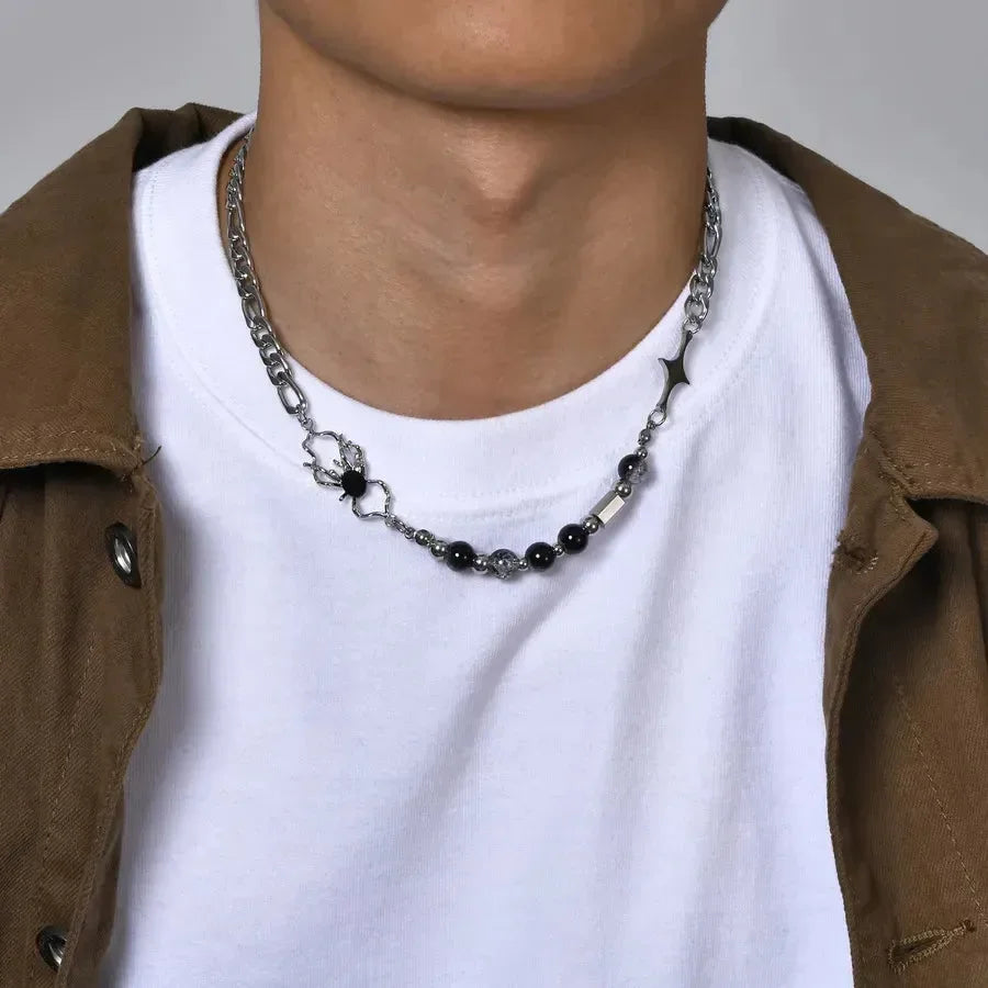 Diatoms Hip-Hop Beaded Men's Necklace - Diatoms
