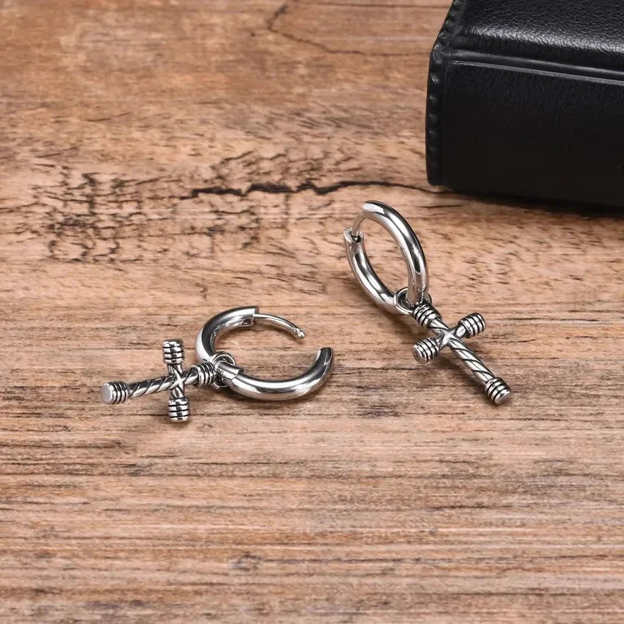 Diatoms Vintage Cross Earrings - Diatoms