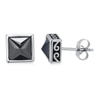 Diatoms Black Ear Studs - Diatoms