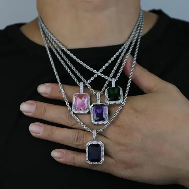 Diatoms Hip-Hop Square Unisex Pendant - Diatoms