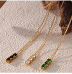 Dainty Drop Diamond Pendant Necklace - Diatoms