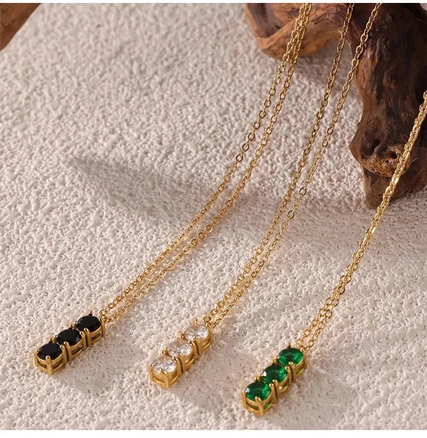 Dainty Drop Diamond Pendant Necklace - Diatoms