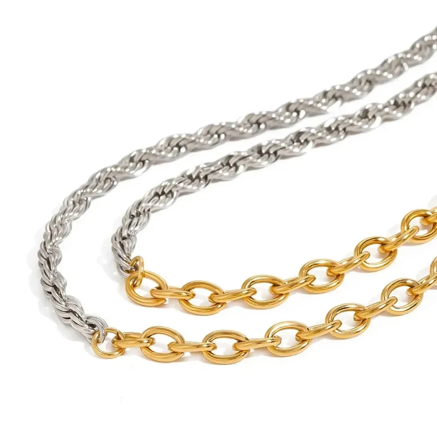 Luxy Two Tone Necklace - Diatoms