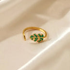 Golden Leaves Rings - Diatoms