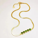 Heart Shape Inlay Necklace - Diatoms