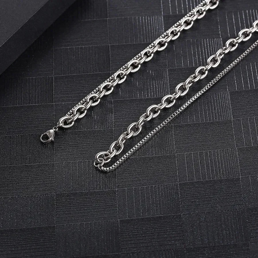 Diatoms Hip-Hop Retro Inlay Rhinestones Unisex Layered Necklace - Diatoms