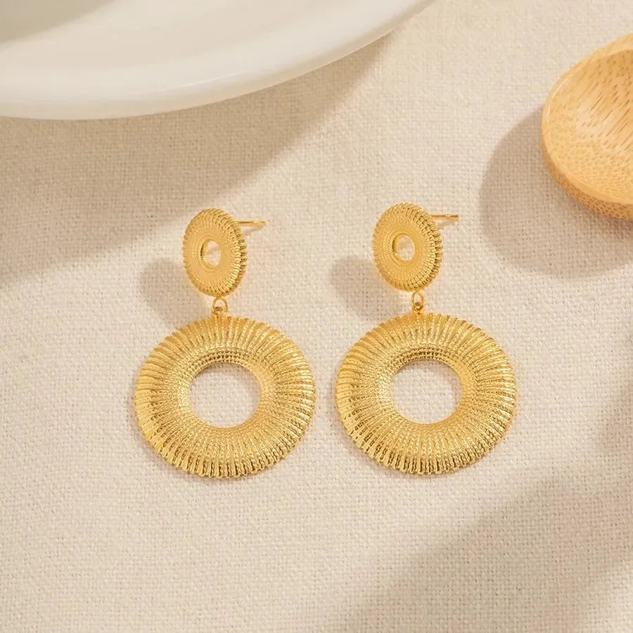 Luxy Double Hollow Hoop Earrings - Diatoms