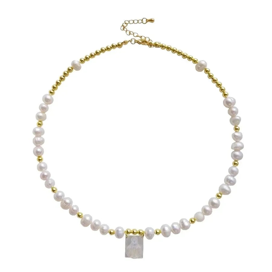 Elegant Portrait Faith Freshwater Pearl Necklace - Diatoms