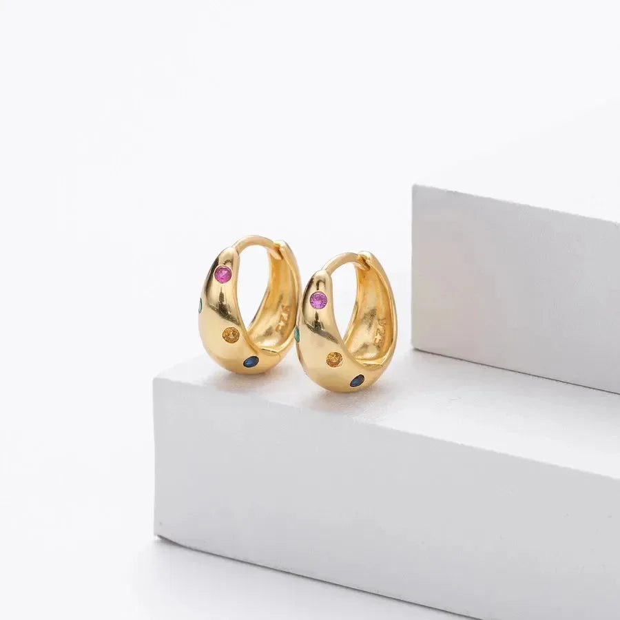 Dazzle Dreams Silver Hoop Earrings - Diatoms