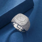 White Gold Men's Ring - Diatoms