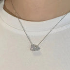 Luxy Silver Square Heart Shape Pendant - Diatoms