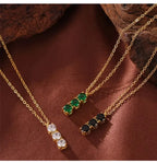 Dainty Drop Diamond Pendant Necklace - Diatoms