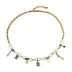 Freshwater Pearl Elegant Glam Beaded Necklace - Diatoms