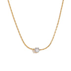 Simple Round Zircon Necklace - Diatoms