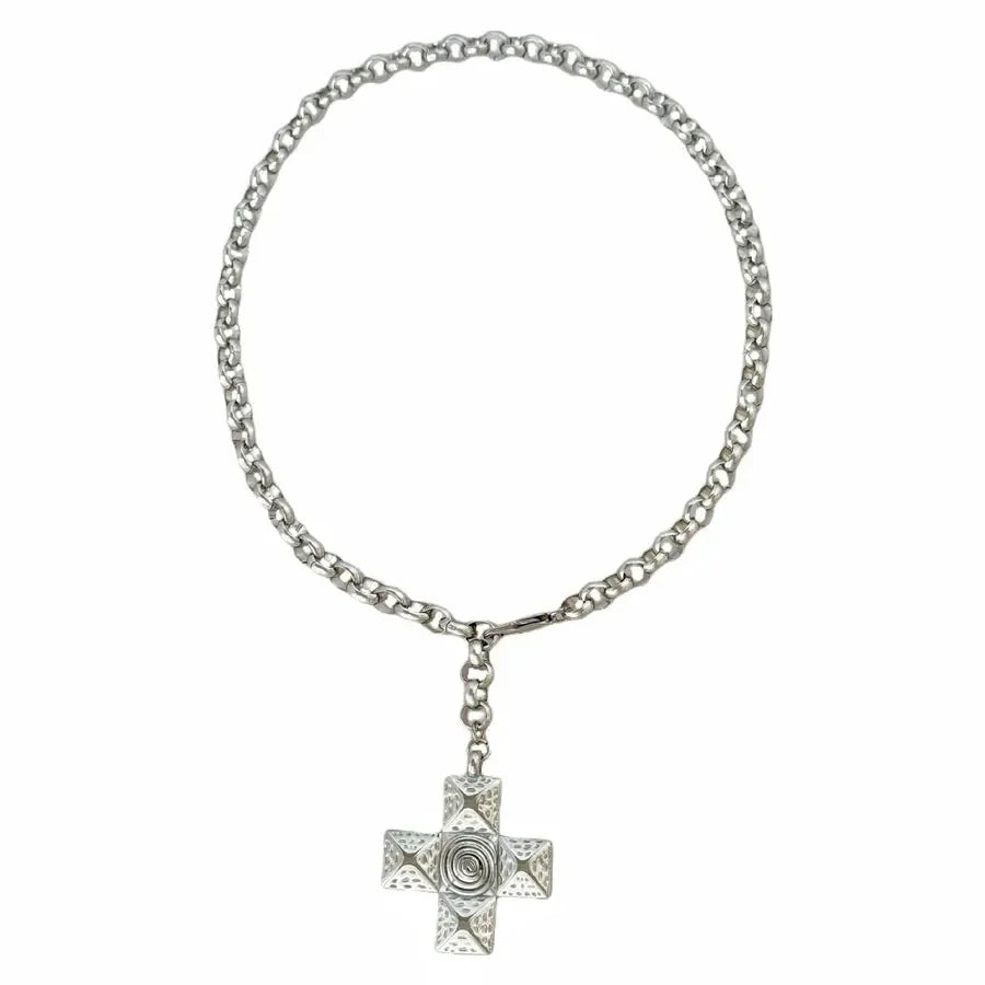 Retro Cross Plating Necklace - Diatoms