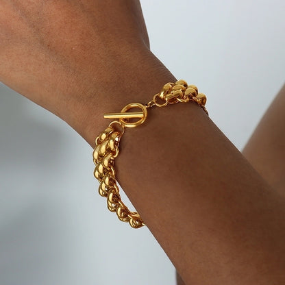 Golden Glam Hollow Out Bracelets Necklace