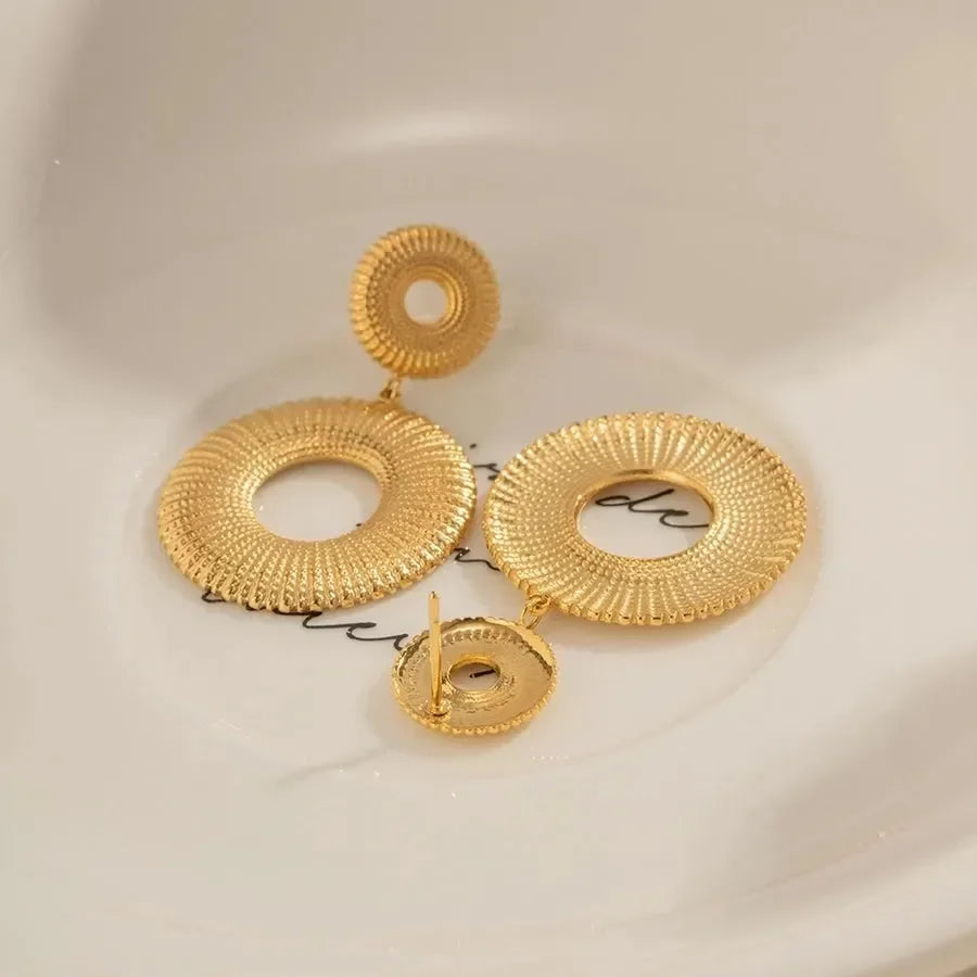 Luxy Double Hollow Hoop Earrings - Diatoms