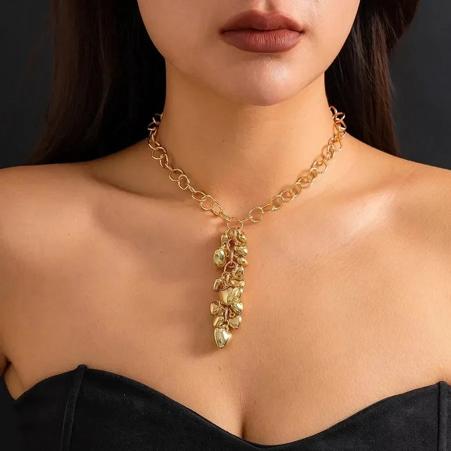 Exaggerated Classic Style Geometric Heart Necklace - Diatoms