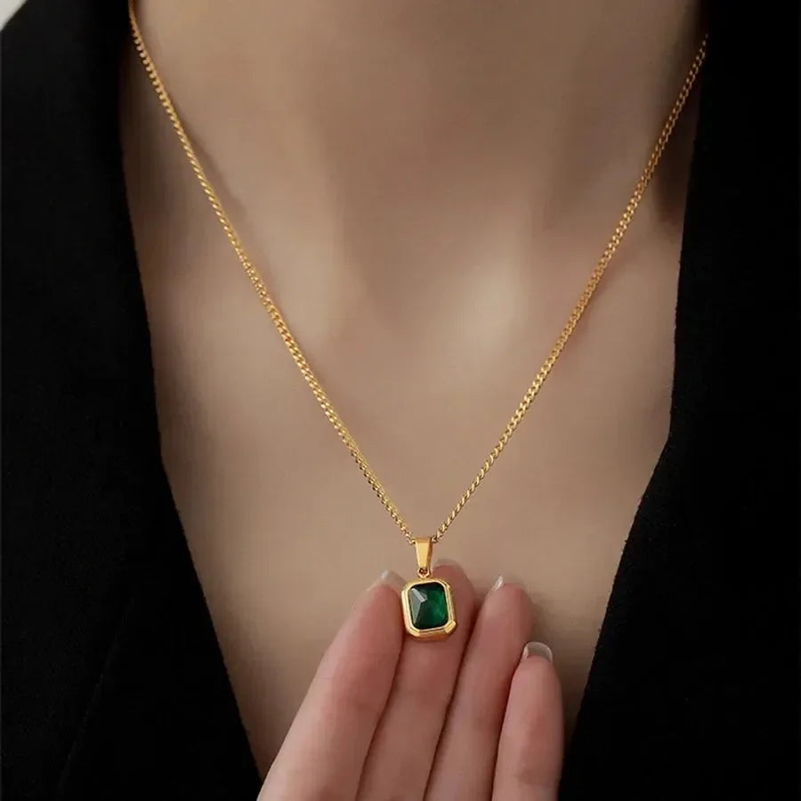Green Emerald Necklace - Diatoms